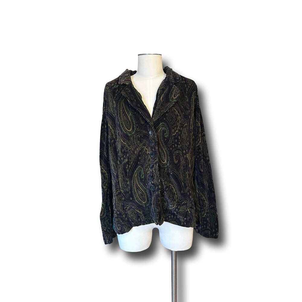 Coldwater Creek paisley button front shirt jacket